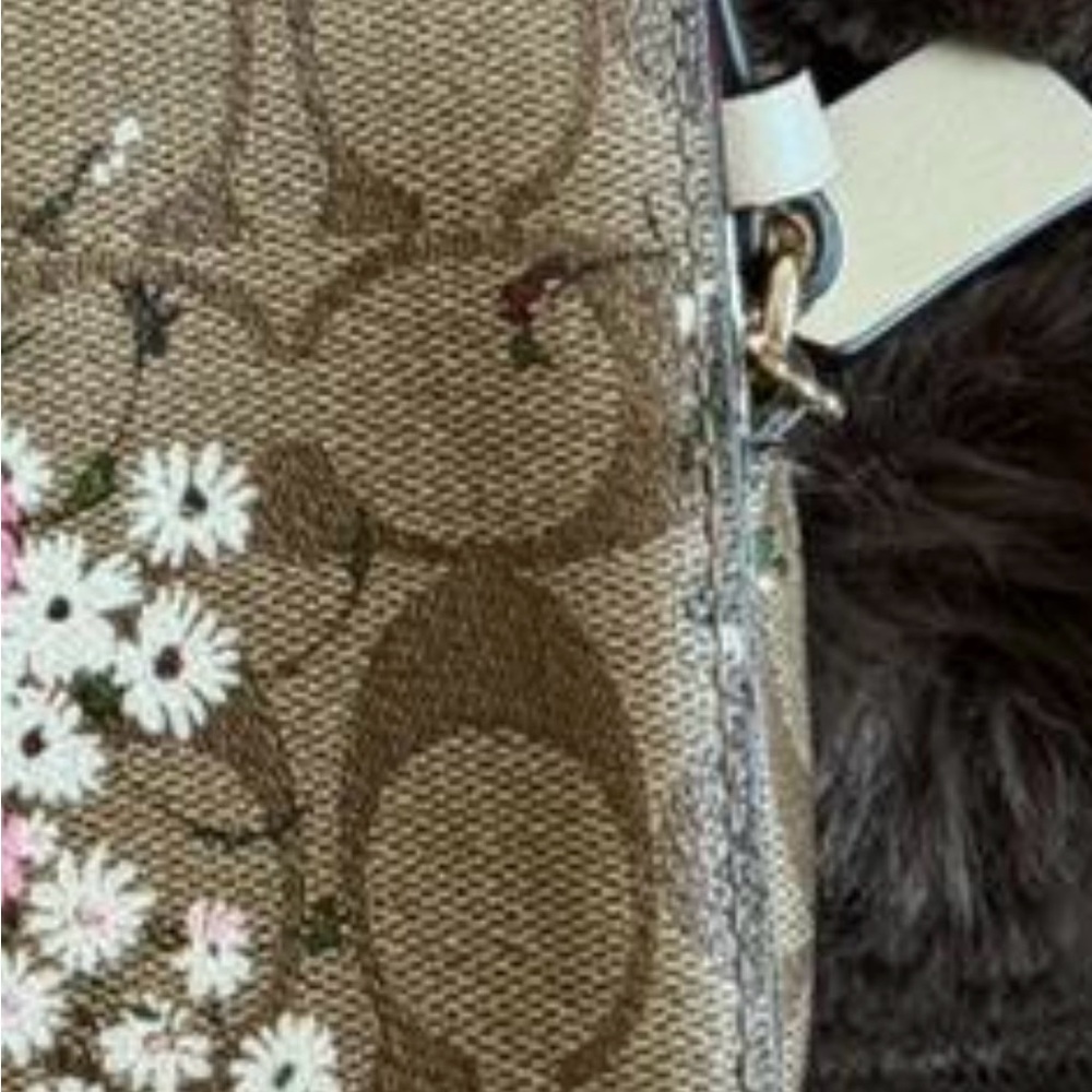Coach Signature Floral Clutch - Brown and Pink - Picture 6 of 13